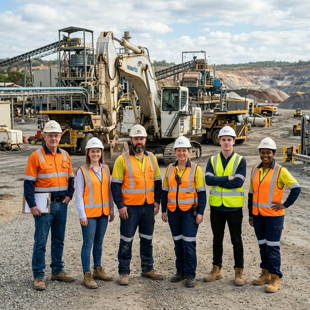 Aarjay Minerals team at industrial site